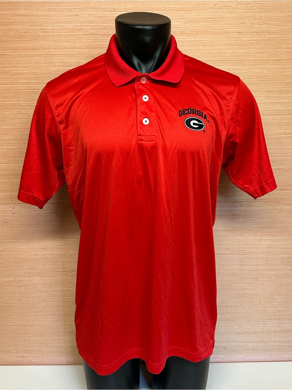University of Georgia UGA Logo Red Polo Russell Shirt Adult Size Large 42/44